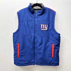 New York Giants Men's Sz XL, NFL G-III Reversible Quilted Lightweight Vest Zip